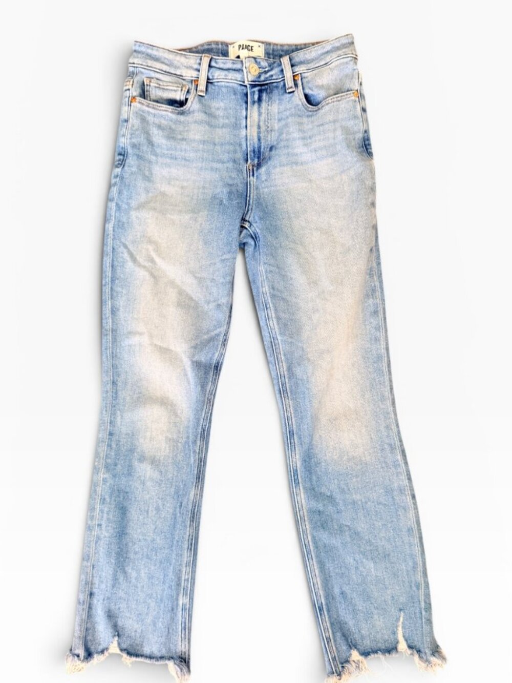 PAIGE Cindy Cropped High Rise Jeans- Fray- 26